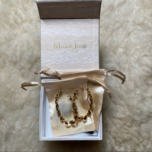 Marie June Yellow Gold Vermeil twisted spiral hoop earrings